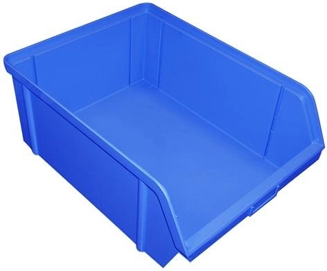 Kaldfassaadiga ladustuskast 300 × 200 × 142 mm, plast, sinine, kandevõime 20 kg