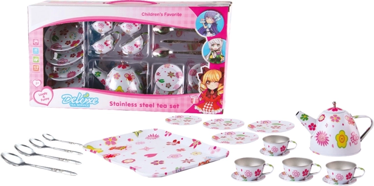 Tin Tea Set for Children, 19 pcs