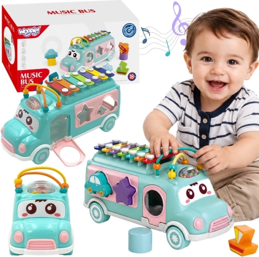 Muusikaline kujundisorteerija ja ksülofoniga auto WOOPIE BABY