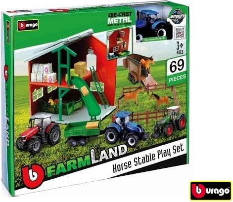 Bburago Farmland hobusetallid traktoriga