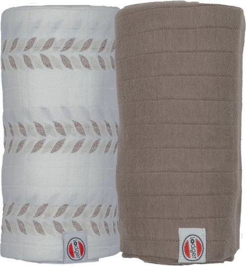 Lodger swaddler Solid matcha set of 2 pcs 110 x 110 cm birch/buffalo