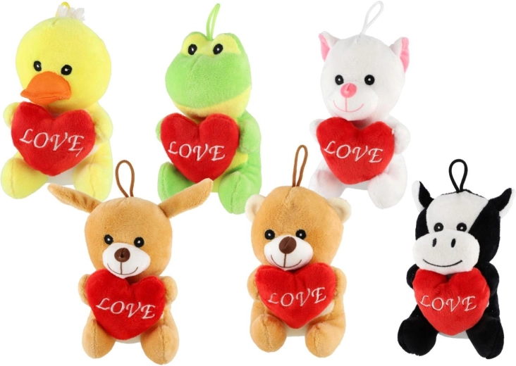 Plush Animal with a Little Heart - 1 piece
