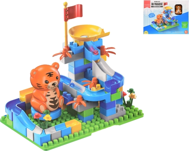 Construction set with track and animal, 87 pieces
