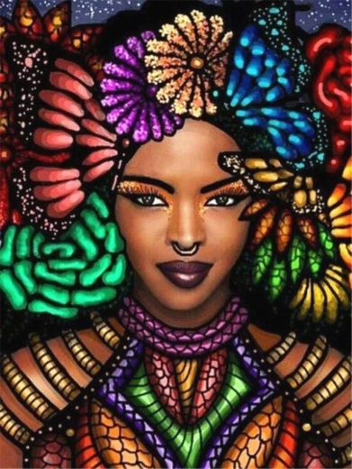 Diamond Painting African Woman 30 × 40 cm