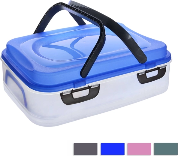 Picnic box, 1 tier with handles, assorted colors