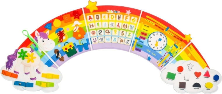2Kids Toys měkká activity board duha s mraky - 1 kus