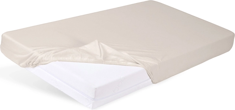 Babymatex frotee-kummiga voodilina jersey 60 × 120 cm helebeež