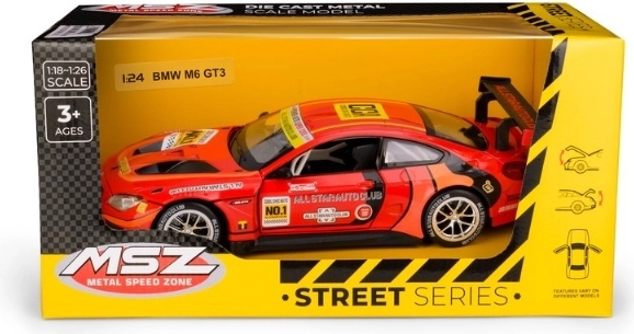 Kogutav BMW M6 GT3 mudel mõõtkavas 1:24, punane