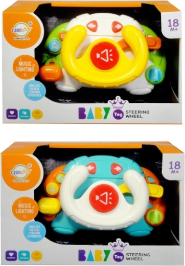 Interactive kids’ steering wheel with lights and sounds