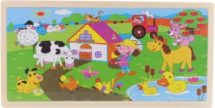 Wooden farm board puzzle 96 pieces