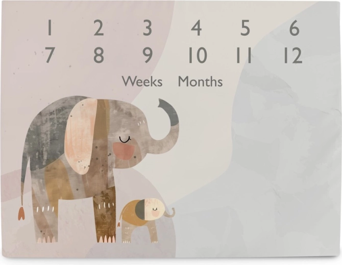 Ceba Baby verstapost milestonide pildistamiseks Basic Elephant Family 92 × 72 cm