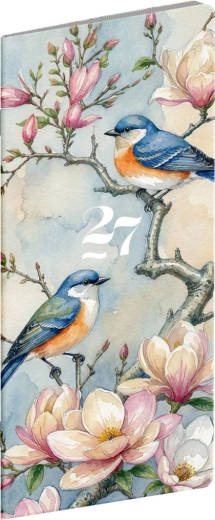 Notique pocket diary Birds 2027 (monthly) 8 × 18 cm