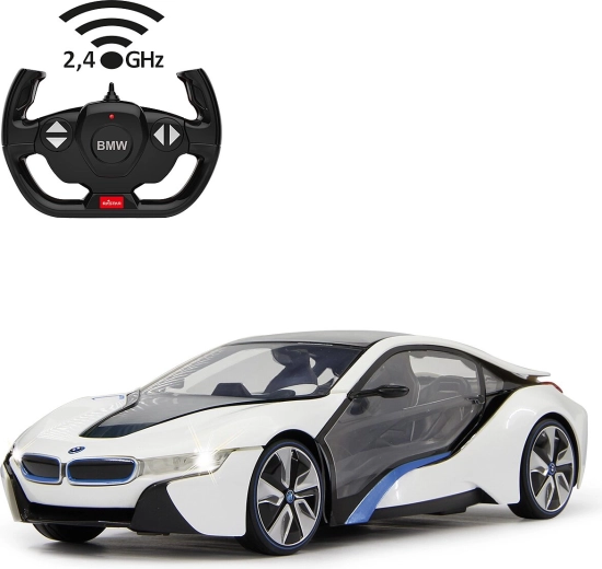 RC BMW i8 car, white, 1:14, with 2.4 GHz remote control