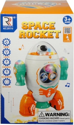 Interactive rocket with light, sound, and music