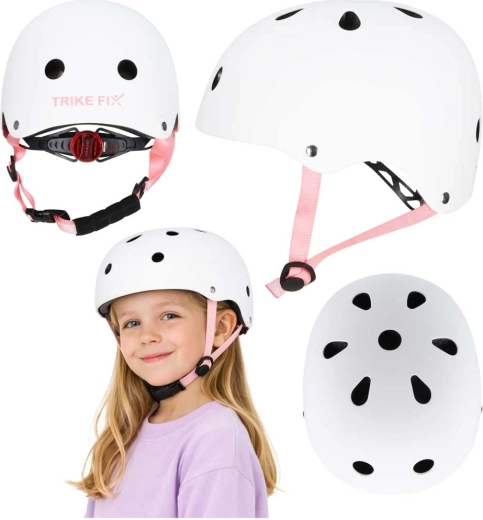 Laste jalgrattakiiver LED-tulega TRIKE FIX S 48–54 cm valge