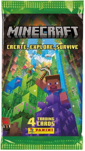 Panini Minecrafti kogumiskaardid 3. seeria (Create, Explore, Survive) – boostripakk 4 kaardiga