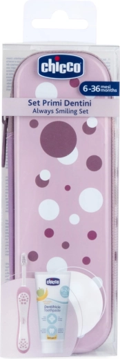 Chicco hambaharja ja hambapasta komplekt ümbrises Always smiling lilac 6k+
