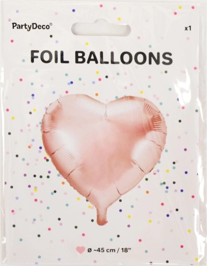 Foil heart balloon rose gold 45 cm