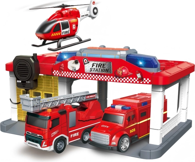 Fire Station with Helicopter, Light and Sound