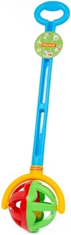 Children’s push toy with handle – green-red ball