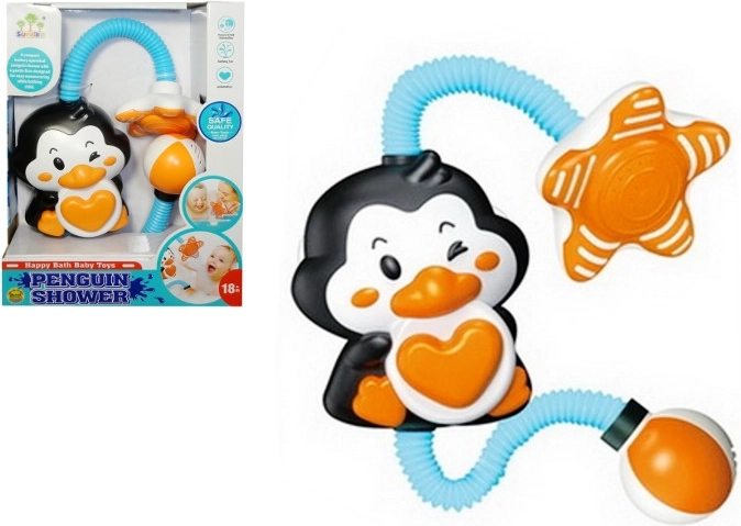 Bath toy penguin with shower for children