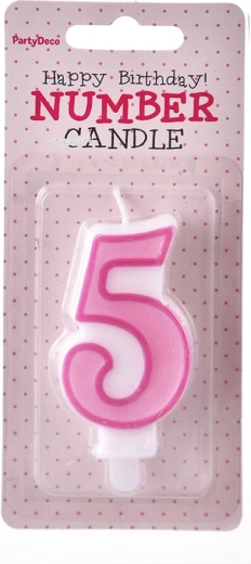 Tordiküünal number 5, roosa, 7 cm