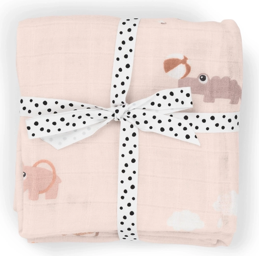 Done by Deer Playground Muslin Cloths in Pink, 2 pcs