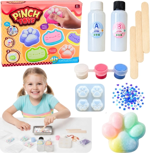 DIY loovkomplekt antistressi squishy’de valmistamiseks – kassikäpp (44 osa)