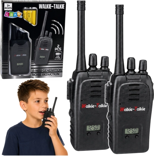 Laste Walkie Talkie raadiosaatjad USB-laadimise, mürasummutuse ja kuni 200 m levialaga (2 tk)