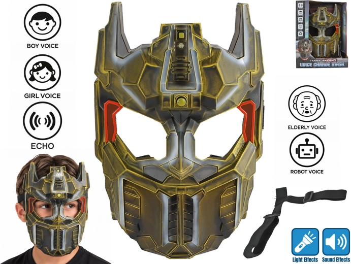 Yellow TransforMACHINES mask with voice changer, lights and sounds