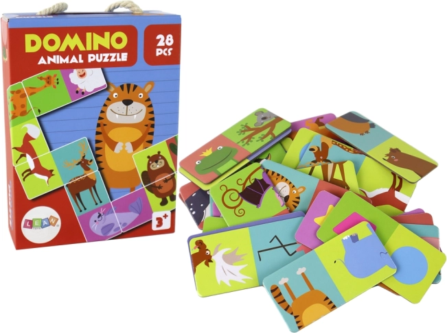 Logical Game Puzzle Domino Animals 28 Pieces