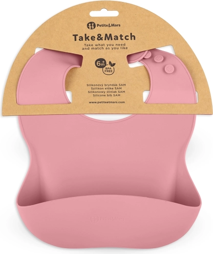 Petite&Mars silikoonist põll Take&Match dusty rose 6m+