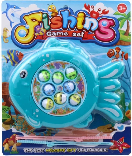 Children’s fishing game (battery-powered) with rotating pond and 2 fishing rods