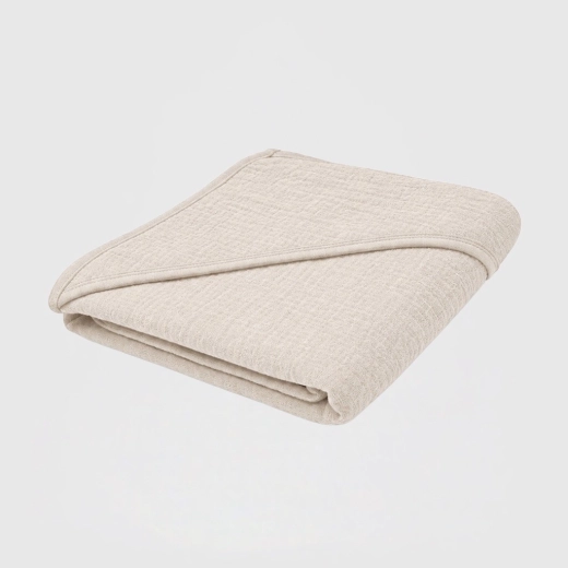 Musseliinist laste kapuutsiga vannilina New Baby 90 × 90 cm linen