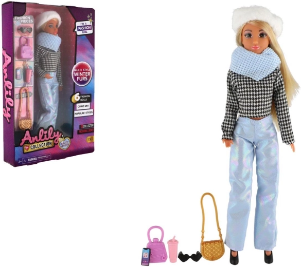 Anlily Jointed Doll 30 cm – Winter Edition with Accessories