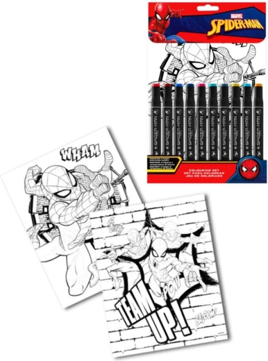 Kahe otsaga viltpliiatsite ja värvimisraamatute komplekt SPIDER-MAN lastele