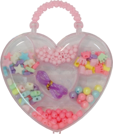Colorful Beads in a Heart-Shaped Box for Making Bracelets