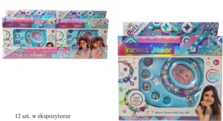 DIY kit for making bracelets with beads and charms