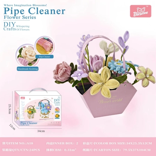 Creative Kit for Making a Colorful Bouquet from Soft Flowers