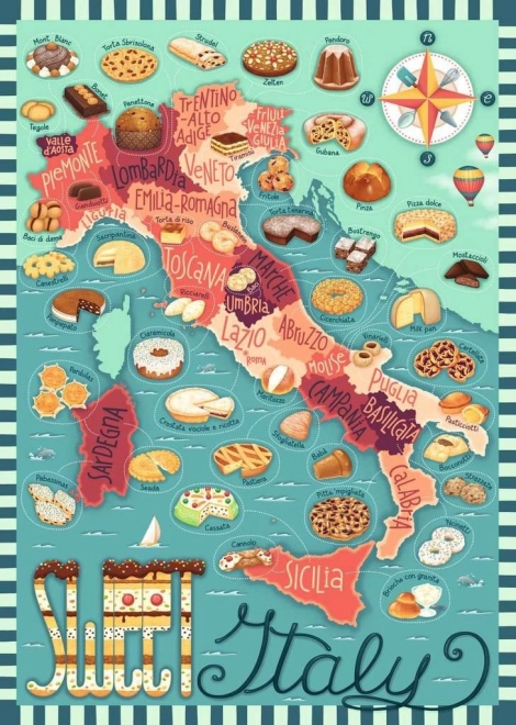 Puzzle RAVENSBURGER Sweet Map of Italy 1000 pieces