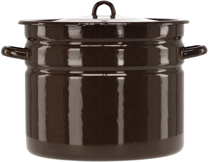 emailitud pott 20 l, 32 cm, pruun kaanega