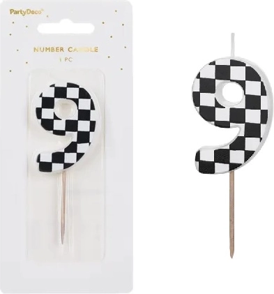 Birthday candle number 9 (5.5 cm) mix - 1 piece