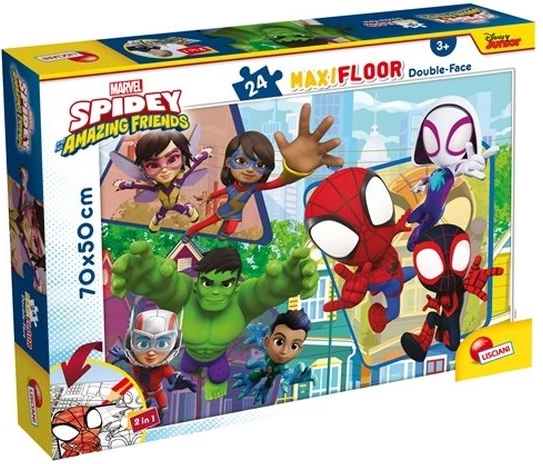 Lisciani Marvel Spidey ja tema hämmastavad sõbrad – maxi põrandapusle 24 tükki (70 × 50 cm)