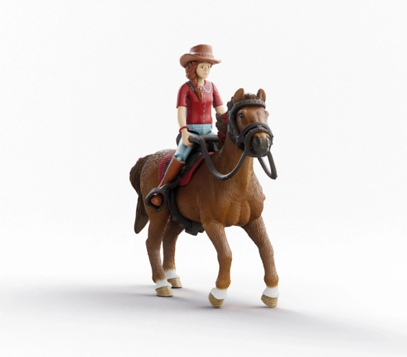 Schleich Horse Club Hannah and Horse Cayenne – posable rider and gelding figure
