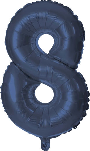 Foil balloon number 8 blue 30 cm TORO
