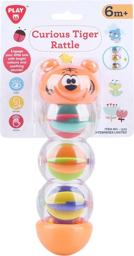 Playgo uudishimulik tiigrikujuline kõristi - 1 tk
