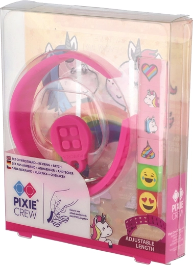 Pixie Crew 3-in-1 komplekt: ükssarv käevõru, võtmehoidja ja märk