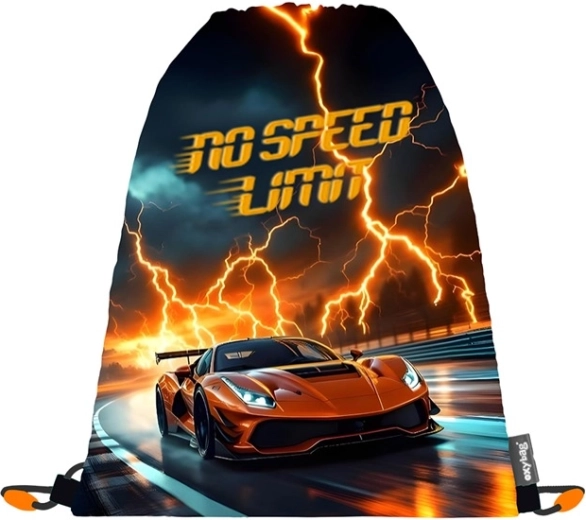 Drawstring PE bag with car motif