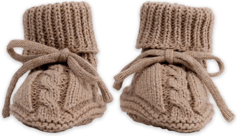 Lodger kootud beebipapud knit cable fudge 0–6 kuud