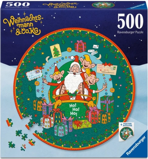 Ravensburger round puzzle The Secret World of Santa Clause 500 pieces